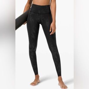 Lululemon Wunder Under High-Rise Tight 28" *Shine Acclimatize Black Black Foil